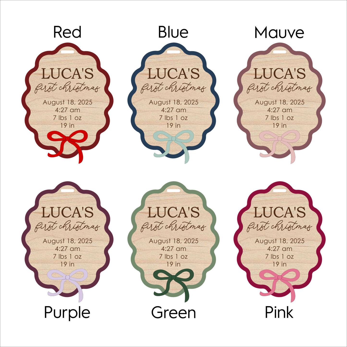 Scalloped Baby's First Christmas Ornament