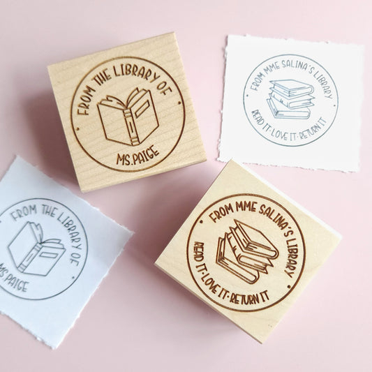 Round Teacher Library Stamp