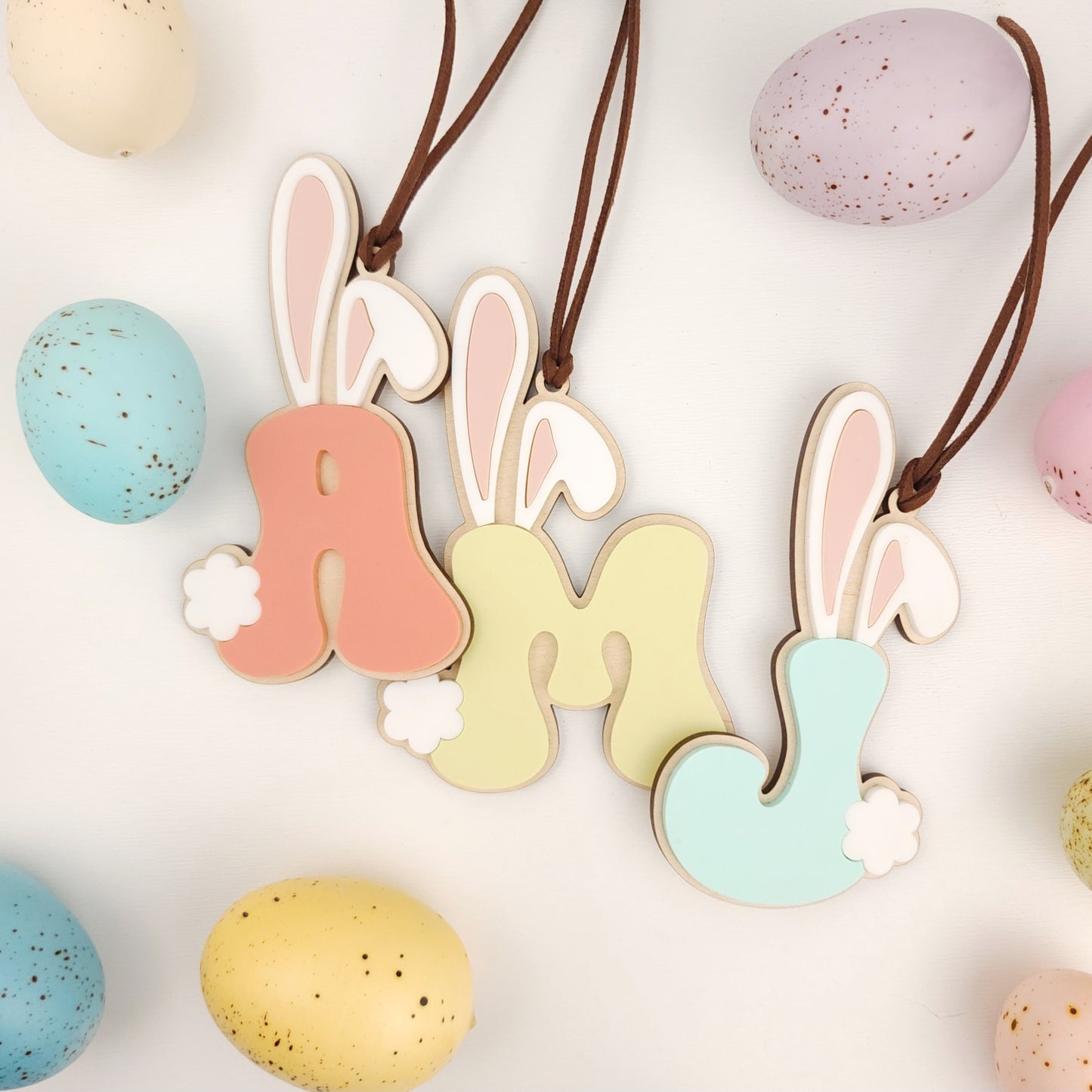 Bunny Initial Easter Tag