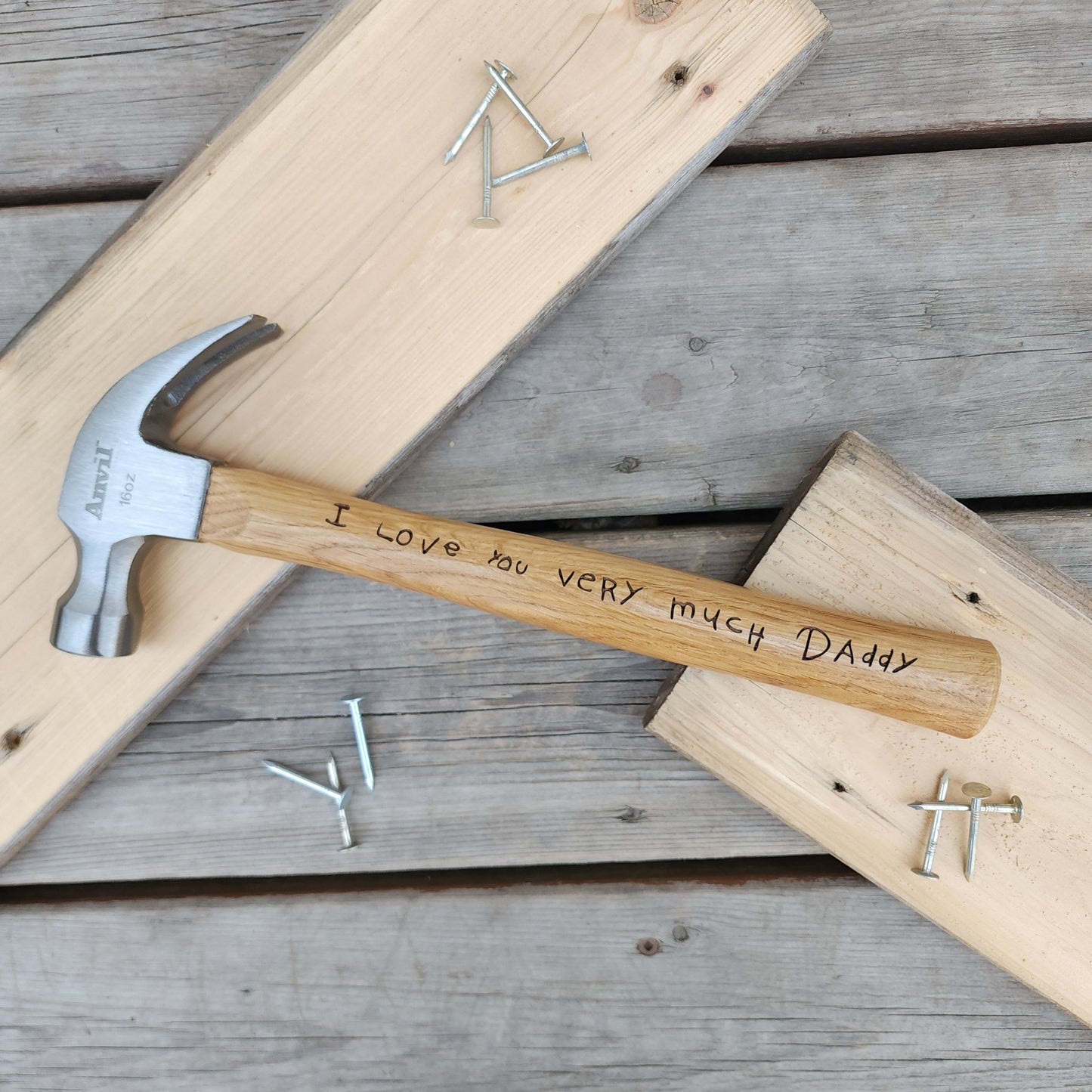 Engraved Hammer - Handwritten Phrase