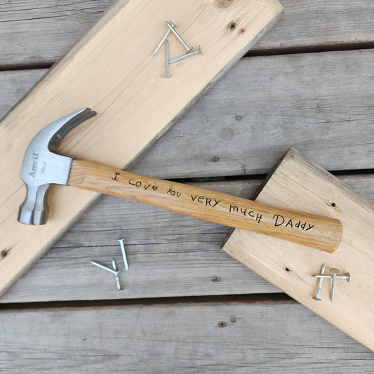 Engraved Hammer - Handwritten Phrase