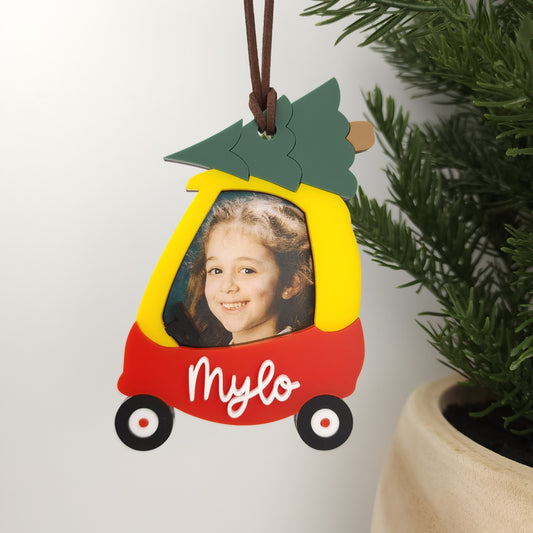 Kid's Little Car Photo Ornament