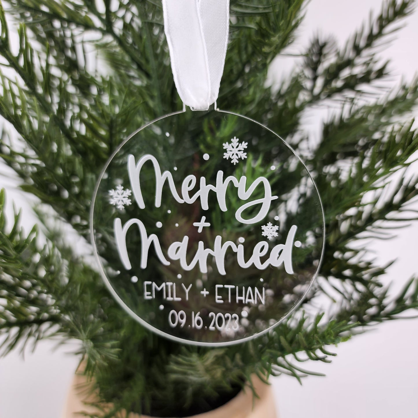 Merry + Married Ornament