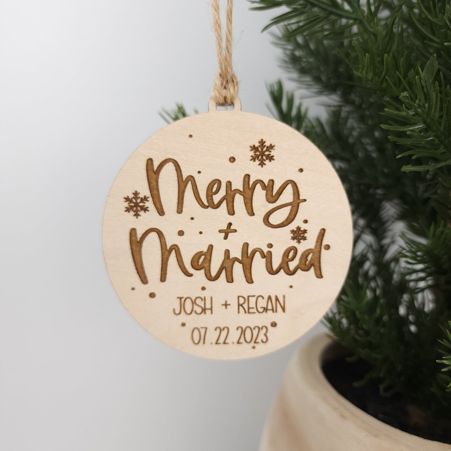 Merry + Married Ornament