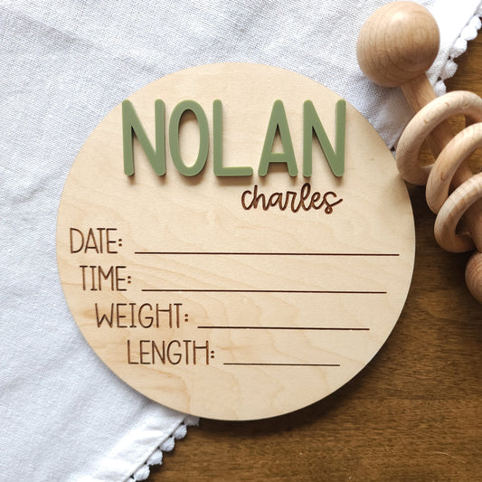 Name Birth Announcement - Style 1