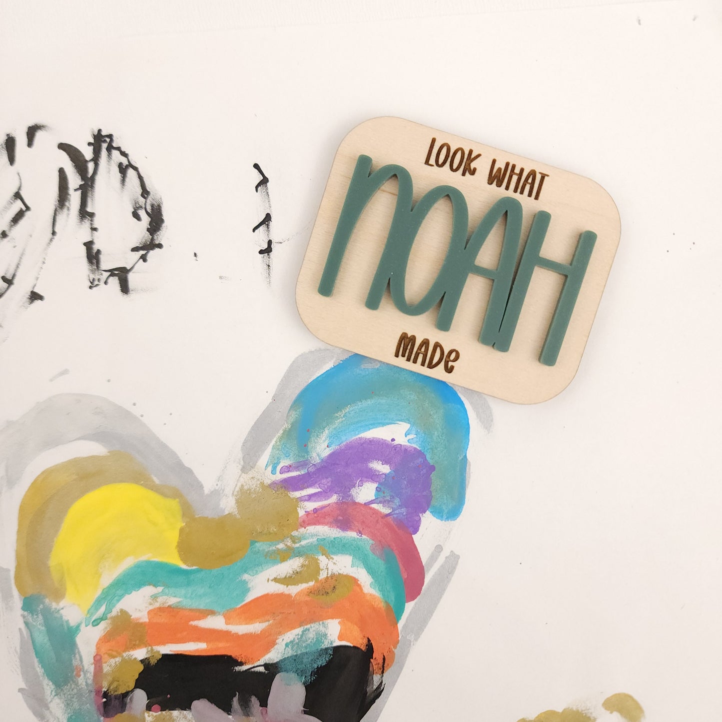 "Look What I Made" Magnet with 3D Name