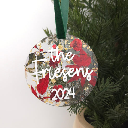 Foil and Foliage Family Ornament