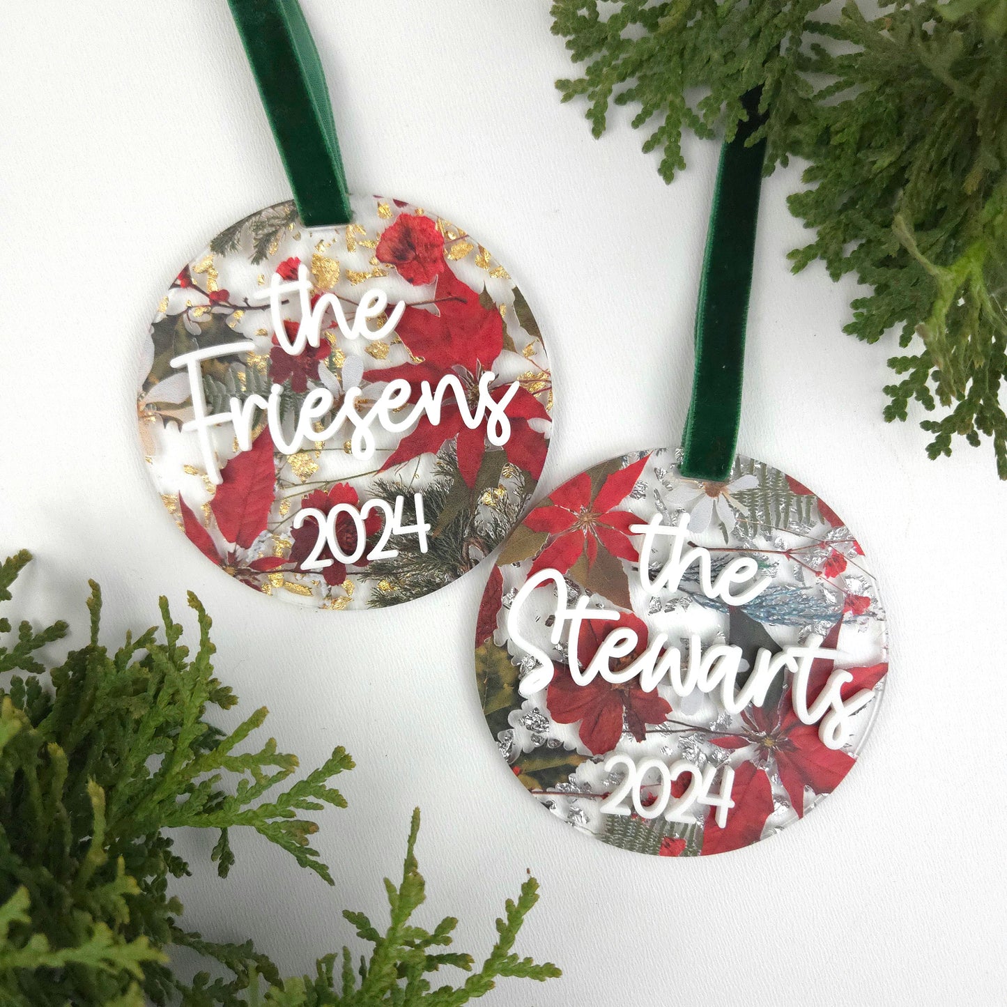 Foil and Foliage Family Ornament