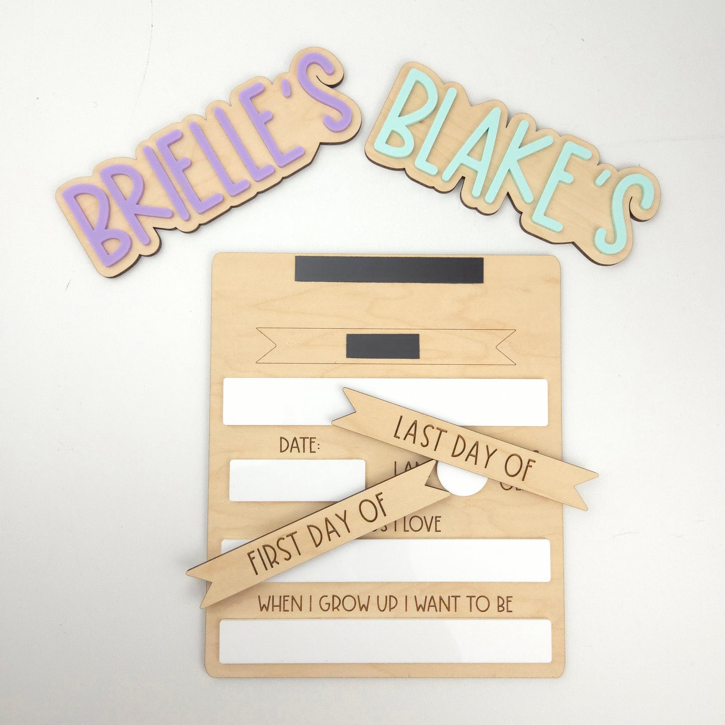 Detailed First/Last Day Sign (Interchangeable Names)