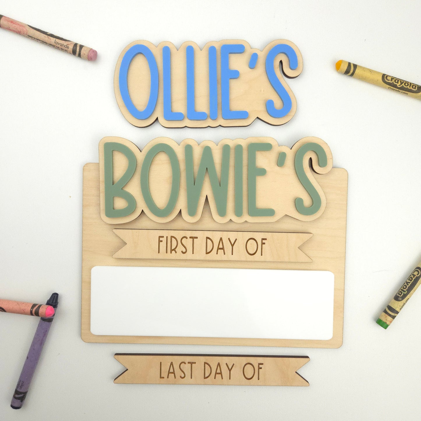 Simple First/Last Day Sign (Interchangeable Names)