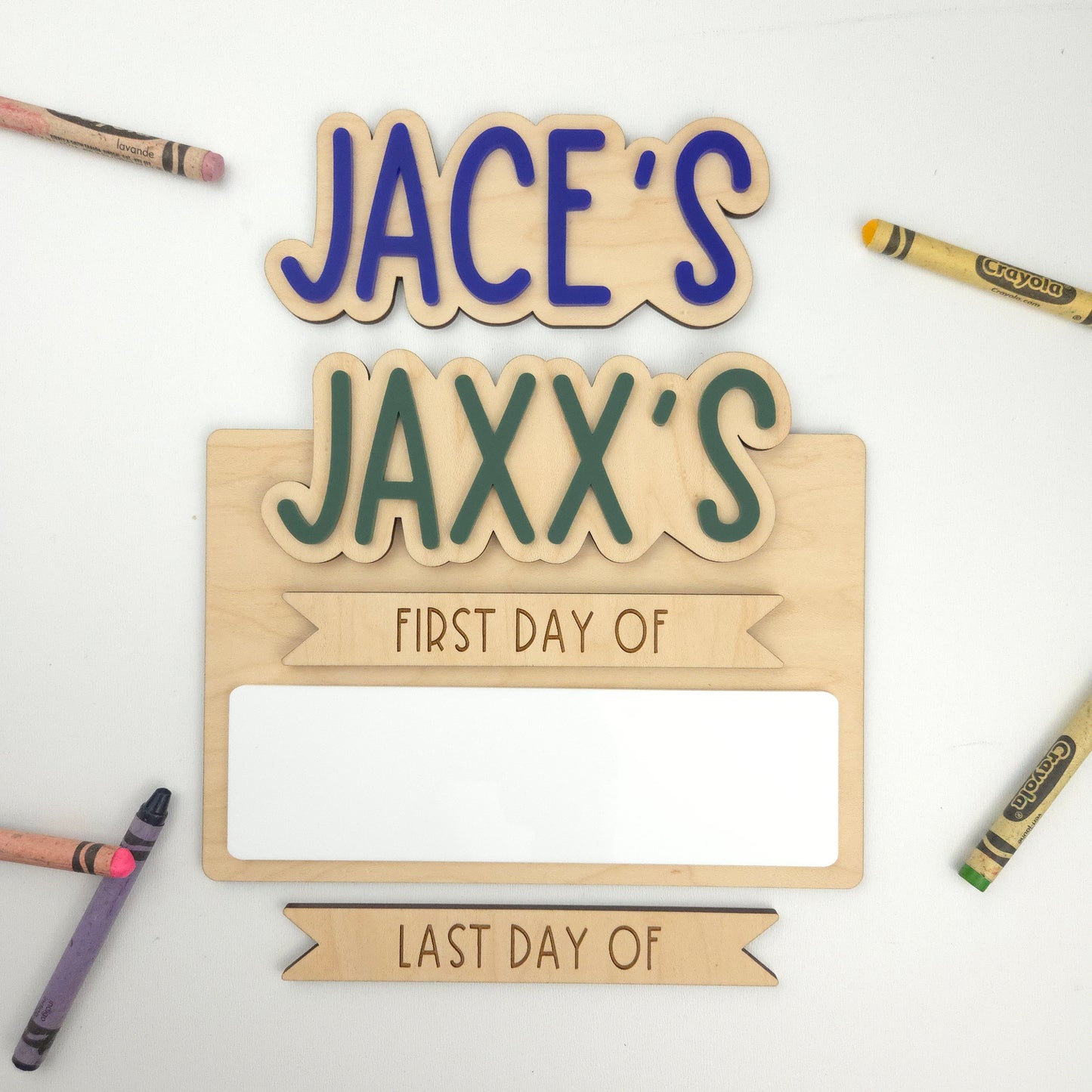 Simple First/Last Day Sign (Interchangeable Names)