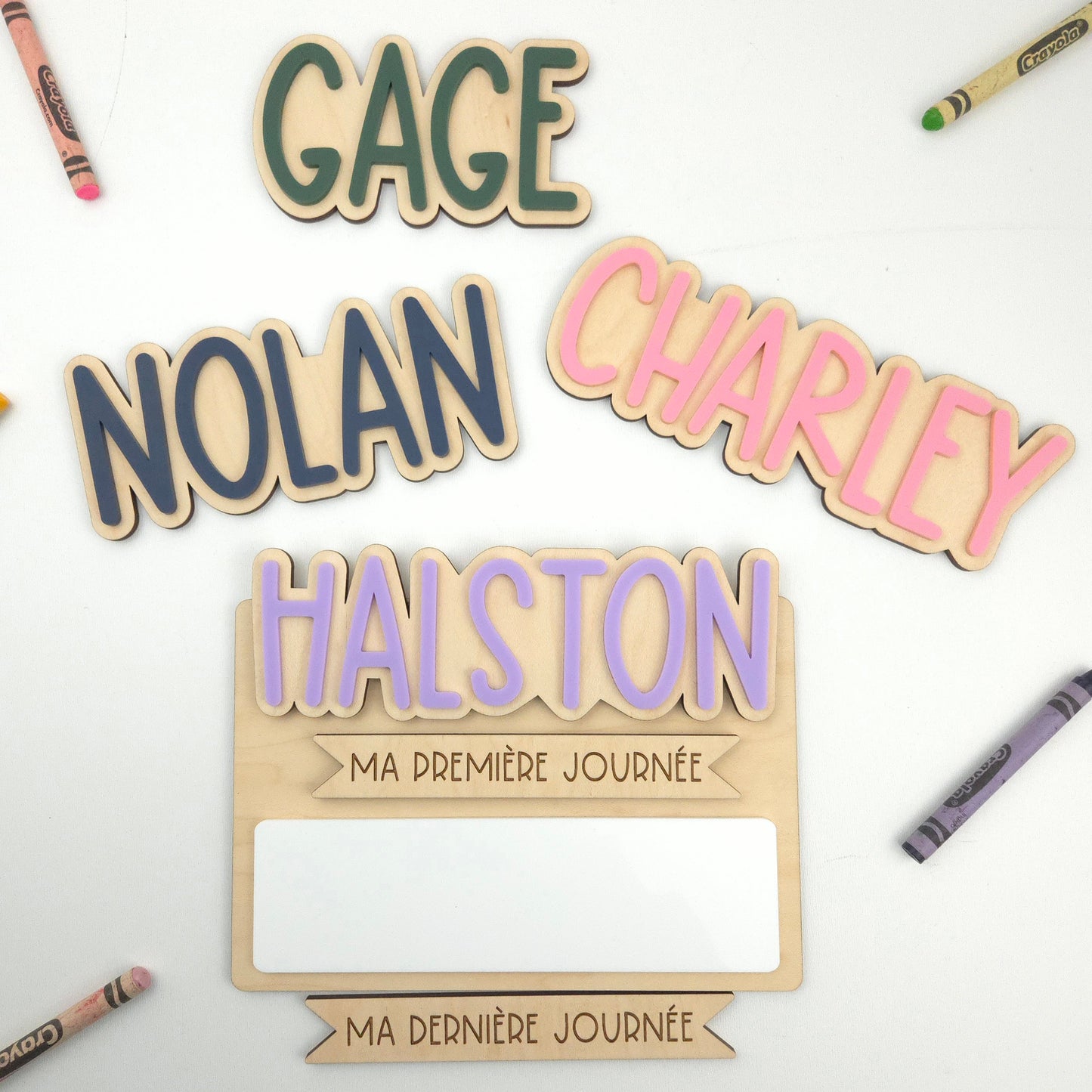 Simple First/Last Day Sign (Interchangeable Names)