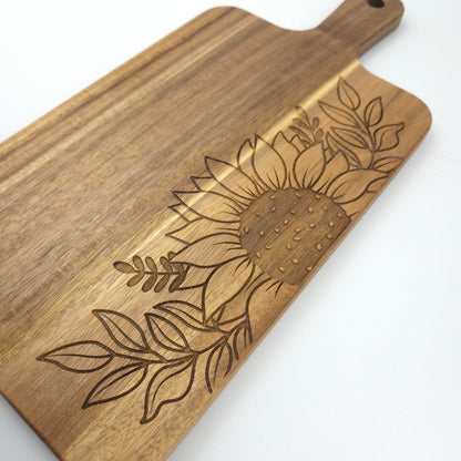 Sunflower + Foliage Acacia Board