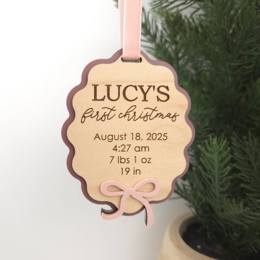Scalloped Baby's First Christmas Ornament