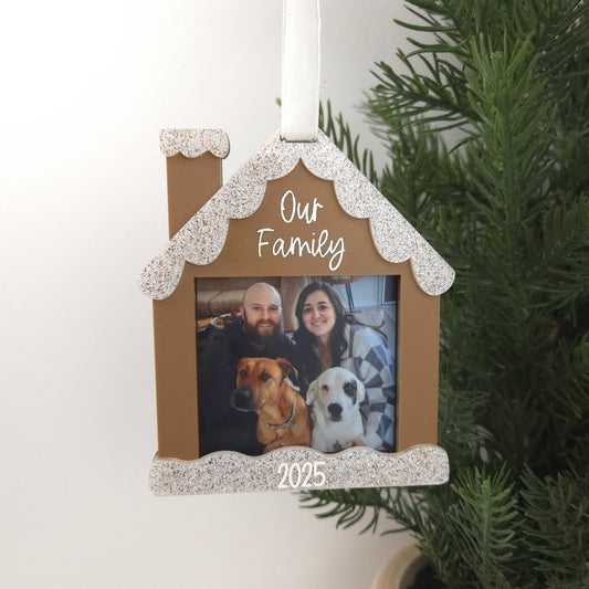 Gingerbread House Photo Ornament