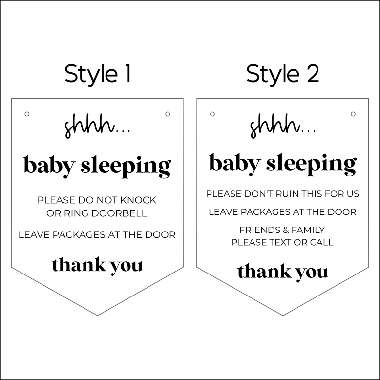 Baby Sleeping Door Sign