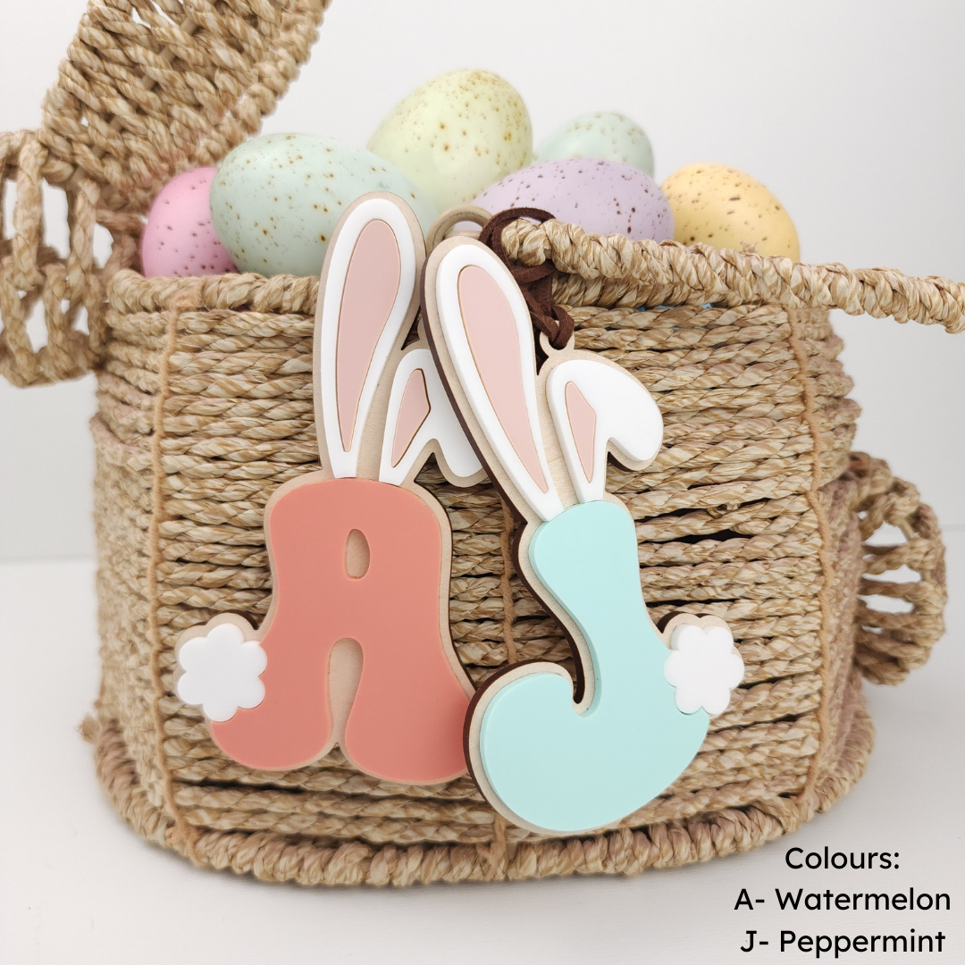 Bunny Initial Easter Tag