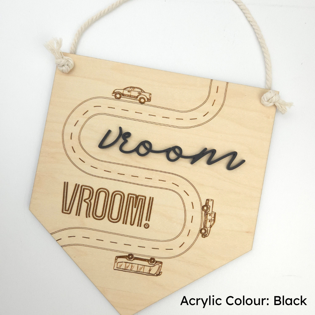 Vroom Bedroom Sign