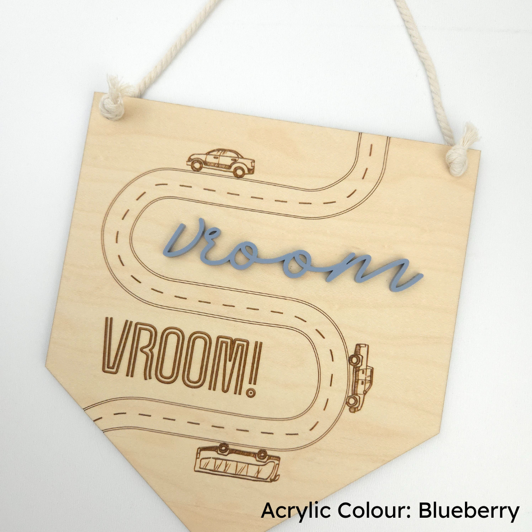 Vroom Bedroom Sign