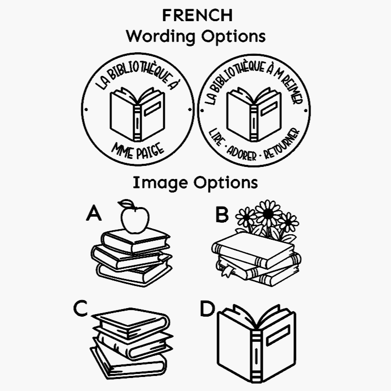Round Teacher Library Stamp