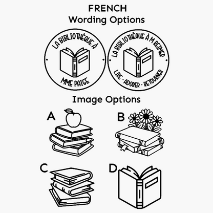 Round Teacher Library Stamp