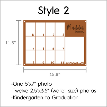 Horizontal School Picture Frame