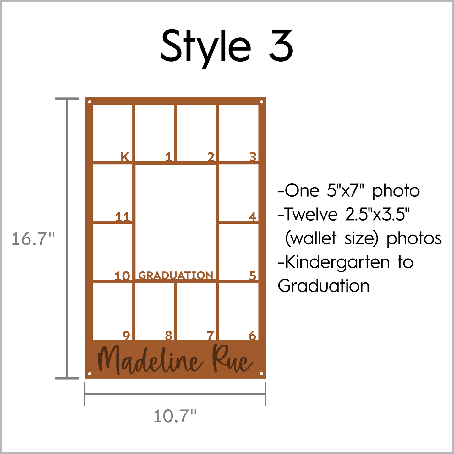 Vertical School Picture Frame