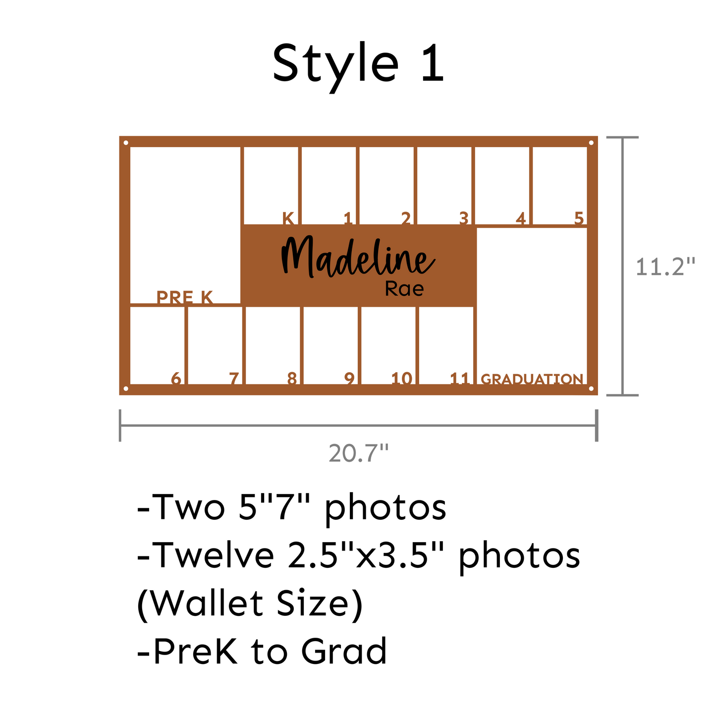 Horizontal School Picture Frame