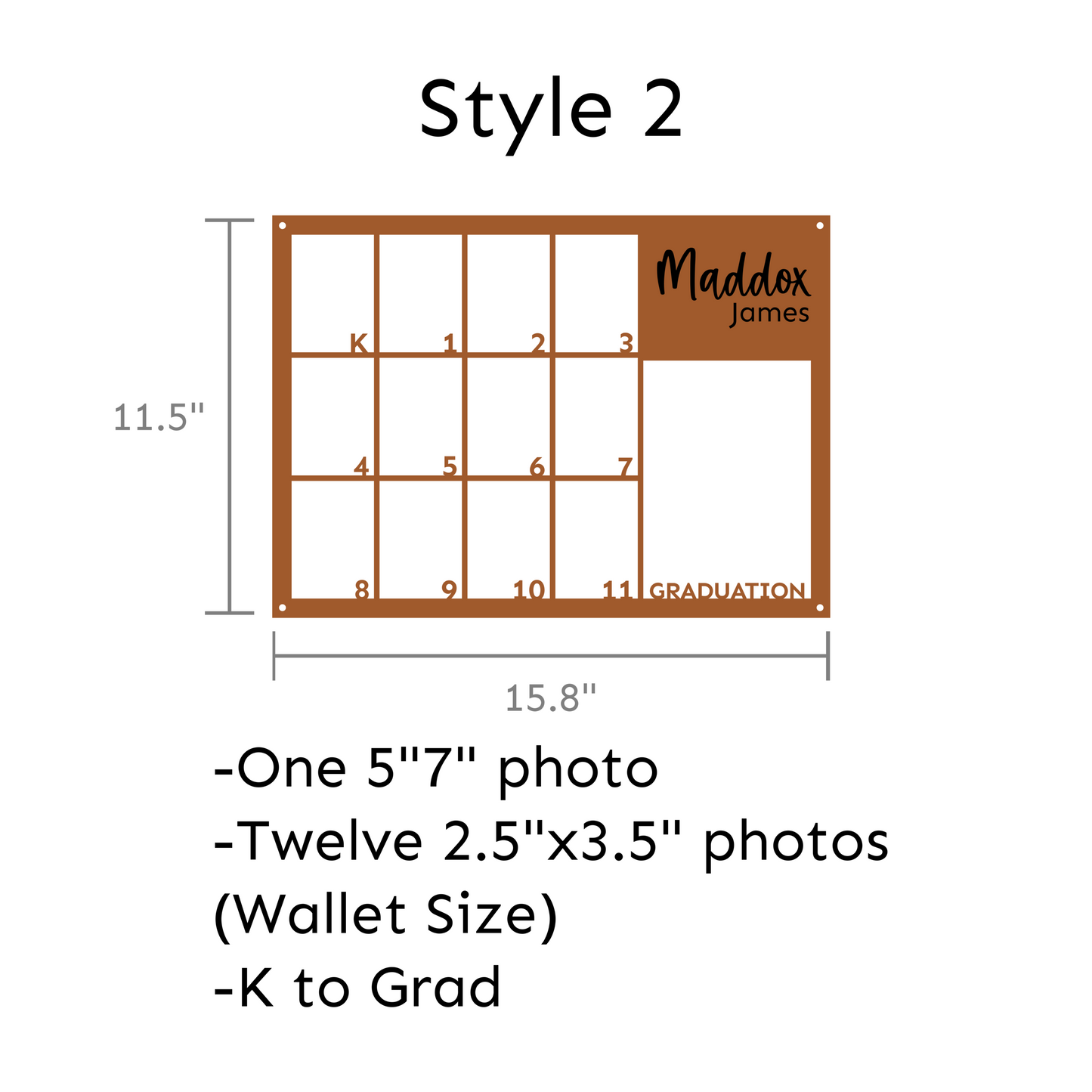 Horizontal School Picture Frame