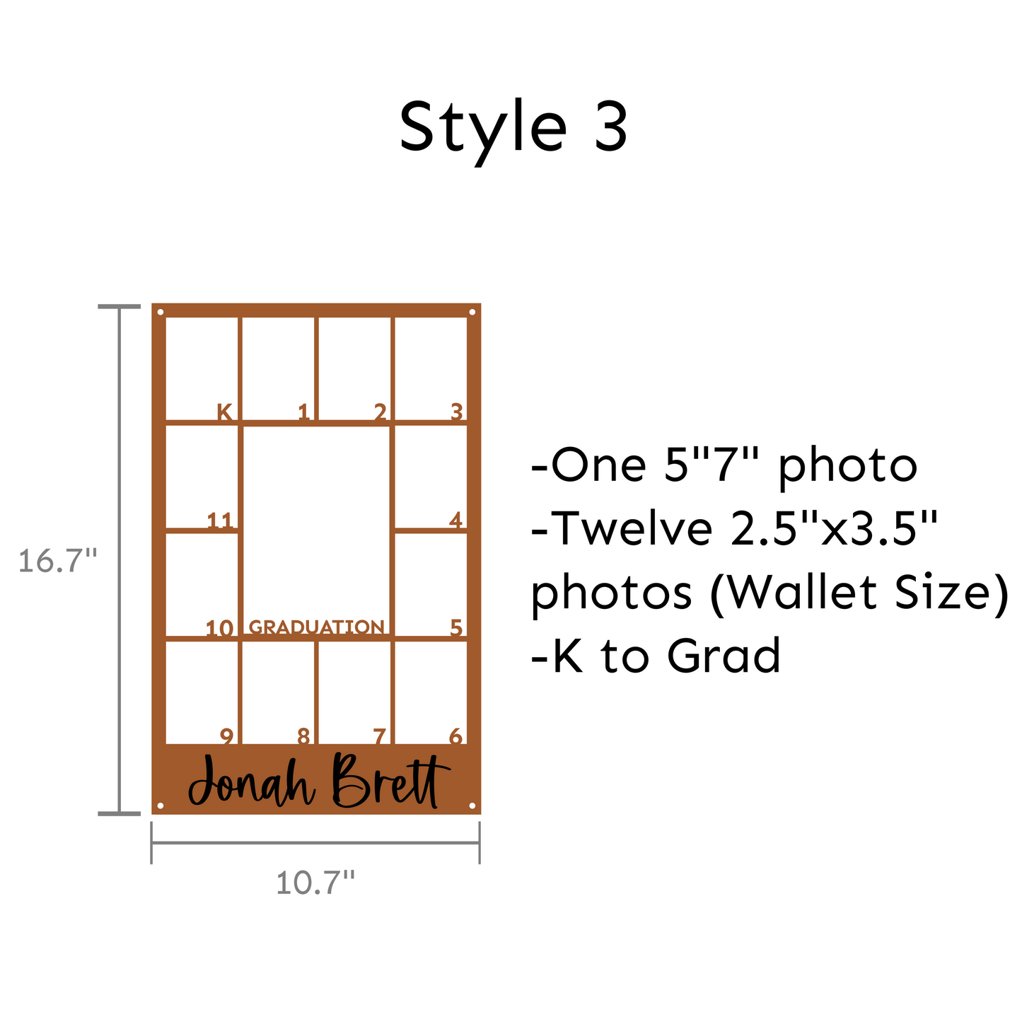 Vertical School Picture Frame