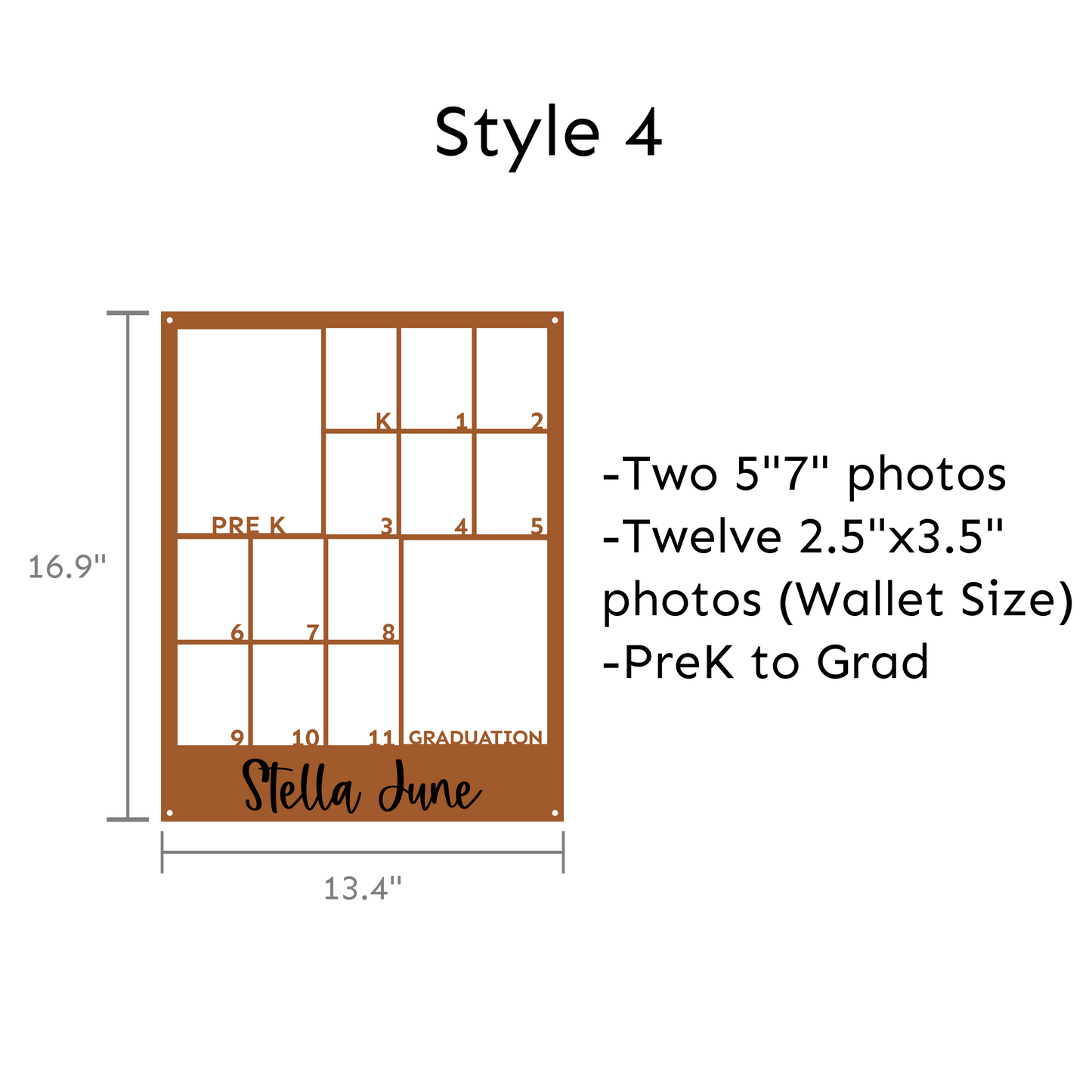 Vertical School Picture Frame