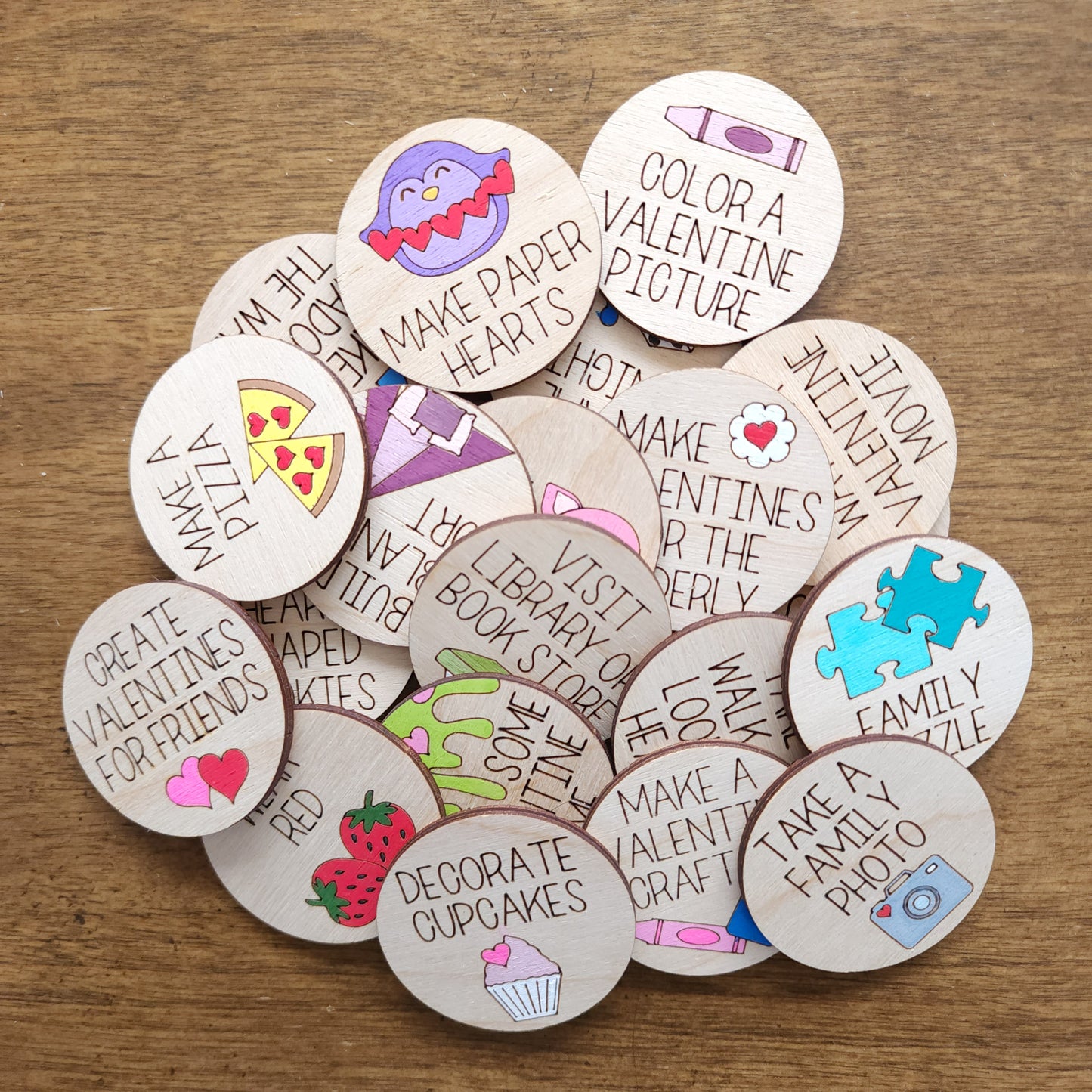 Family Valentine Activity Tokens